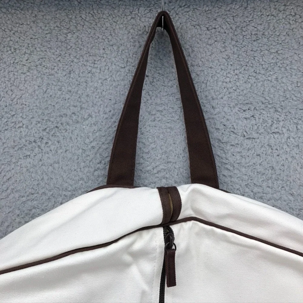 Hermes Canvas Garment Bag Medium White Foldable Zipper Travel Storage 42x24